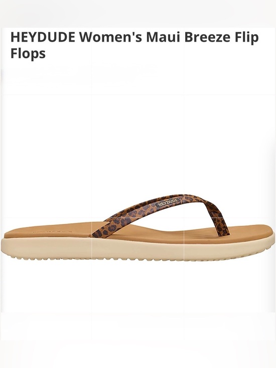 Hey Dude Shoes - Hey Dude Maui Breeze Leopard Print Flip Flops. Great shape. Size W9 = Women’s 9